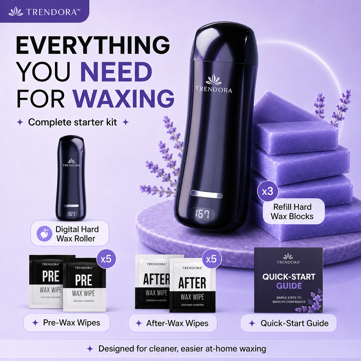 Trendora SilkRoll™ Roll-On Wax Kit